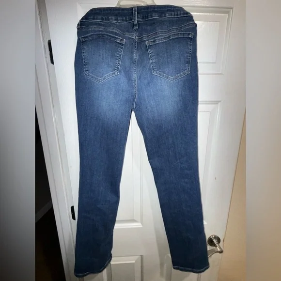 NYDJ Sheri Slim Jeans Size 8 Dark Wash Stretch Mid Rise Slim Fit - Picture 2 of 5
